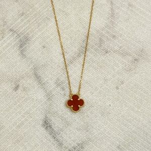 SOLD on IG Red Clover necklace